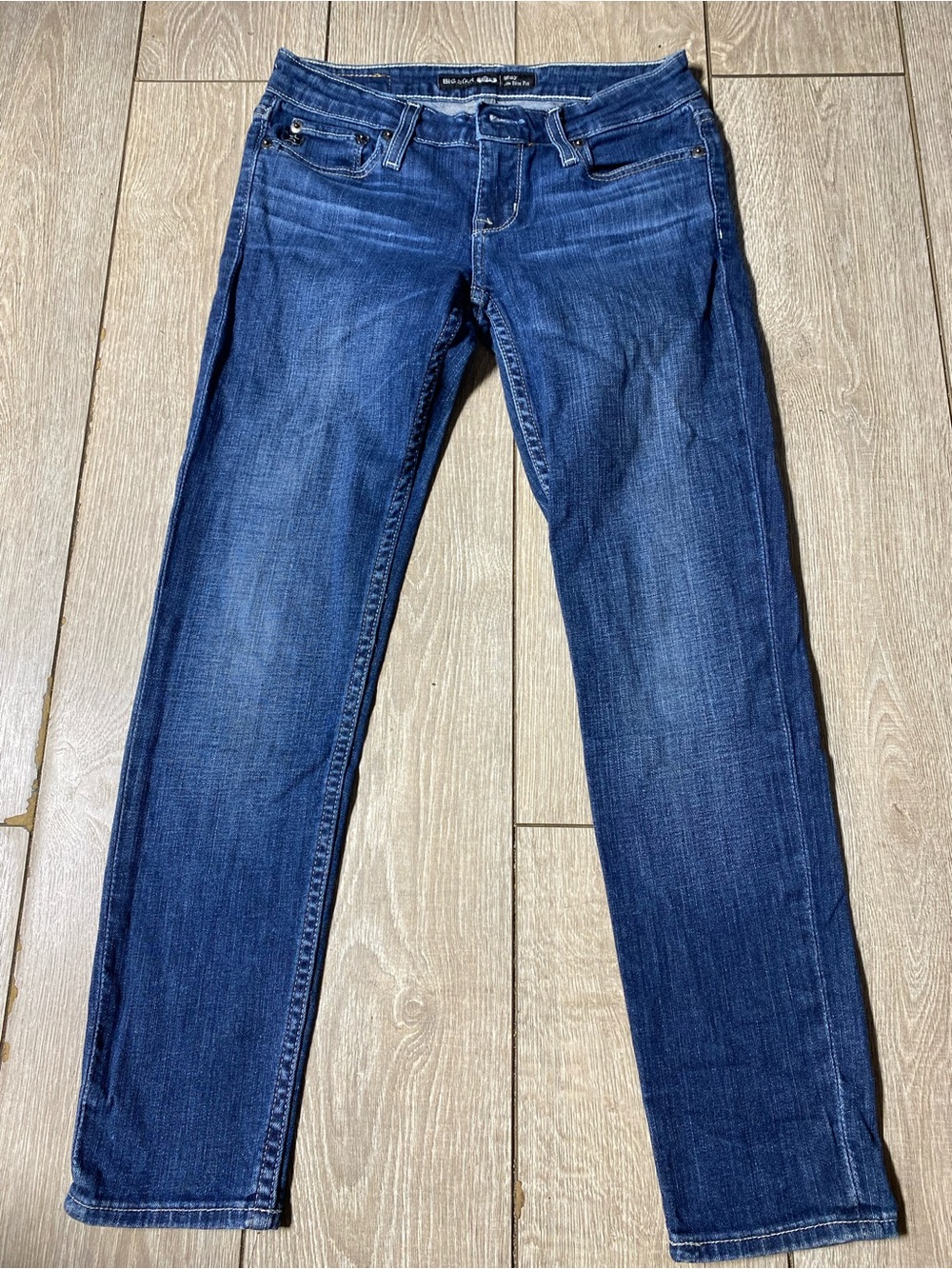 Big Star Remy Low Rise Skinny Jeans Medium Wash Denim Tapered Bottoms Size 25